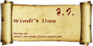 Hrivnák Ilona névjegykártya