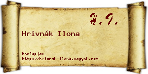 Hrivnák Ilona névjegykártya